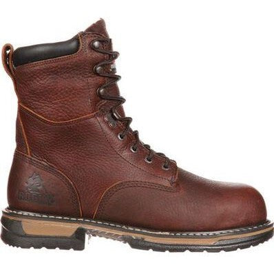 Rocky Men's Ironclad 8" Steel Toe Waterproof Slip Resistant Work Boot -Brown- FQ0006693 - Overlook Boots