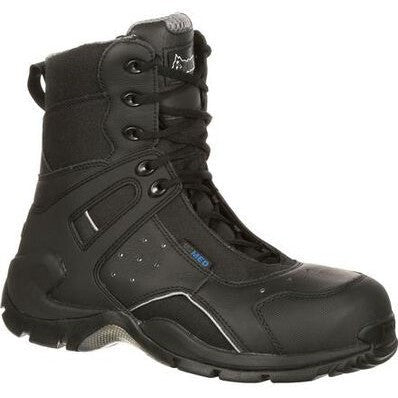 Rocky Men's 1st Med 8" Carbon Toe Waterproof Public Service Boot -Black- FQ0911113 4 / Medium / Black - Overlook Boots
