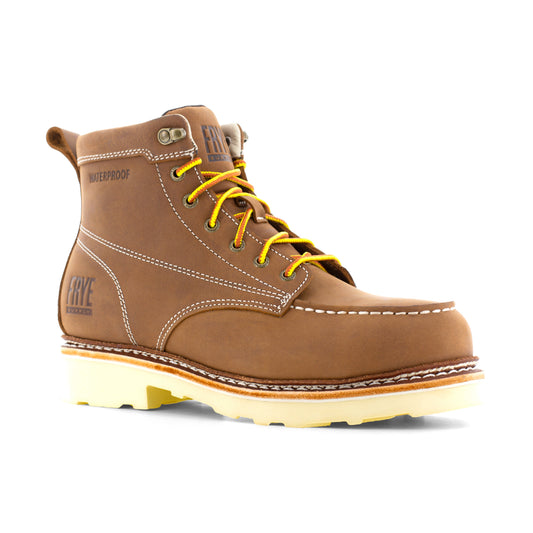 Frye Supply Men's Crafted 6" Steel Toe Waterproof Work Boot - Brown - FR40302 6 / Medium / Brown - Overlook Boots