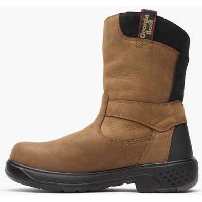 Georgia Men's Flxpoint 10" Composite Toe Waterproof Wellington Work Boot- Brown - G5644 - Overlook Boots