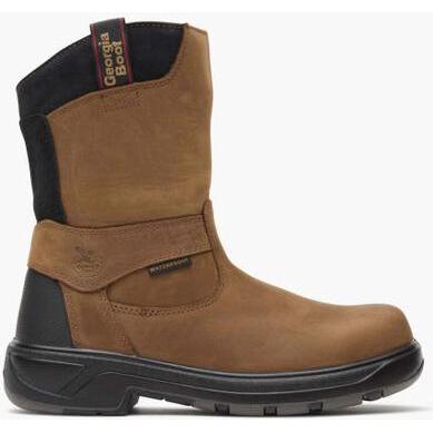 Georgia Men's Flxpoint 10" Composite Toe Waterproof Wellington Work Boot- Brown - G5644 - Overlook Boots
