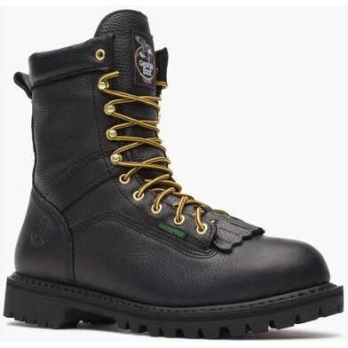 Georgia Men's Lace To Toe 8" Waterproof Work Boot - Black - G8010 8 / Medium / Black - Overlook Boots