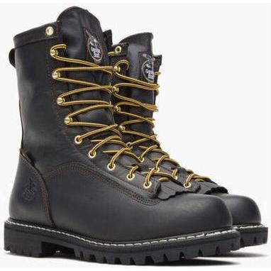Georgia Men's Lace To Gore-Tex 8" Soft Toe Waterproof 200G Ins Work Boot- Black- G8040 - Overlook Boots