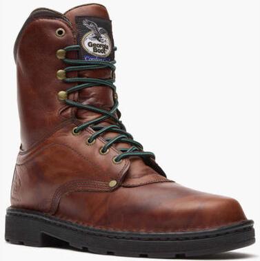 Georgia Men's Eagle Light 8" Slip Resistant Work Boot -Wildwood- G8083 8 / Medium / Brown - Overlook Boots