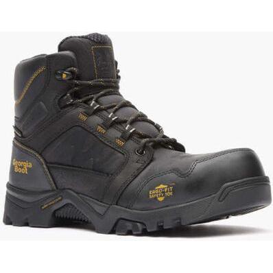 Georgia Men's Amplitude 6" Composite Toe Waterproof Work Boot- Black- GB00130 8 / Medium / Black - Overlook Boots
