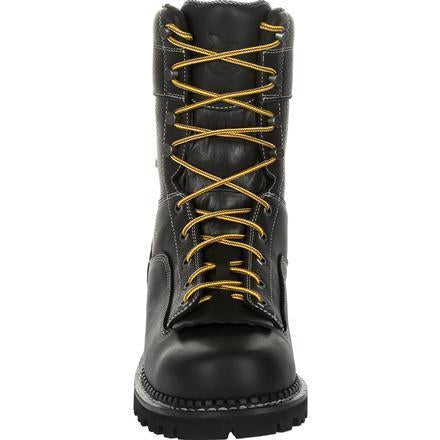 Georgia Men's Amp Lightweight Logger 9" Composite Toe Waterproof Work Boot - Black - GB00272 - Overlook Boots