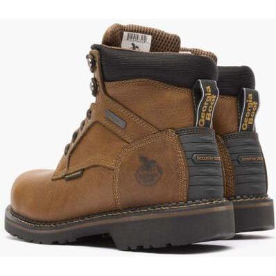 Georgia Men's Giant Revamp 6" Steel Toe Waterproof Work Boot -Brown- GB00317 - Overlook Boots