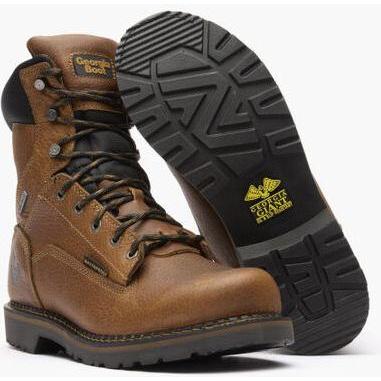 Georgia Men's Giant Revamp 8" Waterproof Work Boot -Brown- GB00318 - Overlook Boots