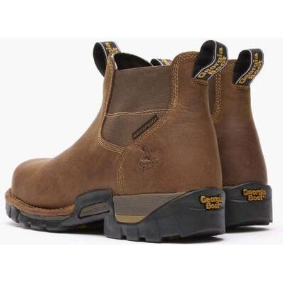 Georgia Men's Eagle One 4" Steel Toe Waterproof Chelsea Work Boot -Brown- GB00337 - Overlook Boots