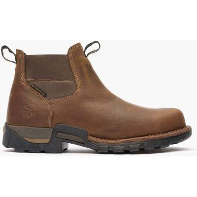 Georgia Men's Eagle One 4" Steel Toe Waterproof Chelsea Work Boot -Brown- GB00337 - Overlook Boots