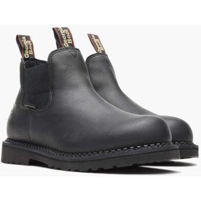 Georgia Men's Giant 6" Waterproof Slip Resistant Chelsea Work Boot -Black- GB00376 - Overlook Boots
