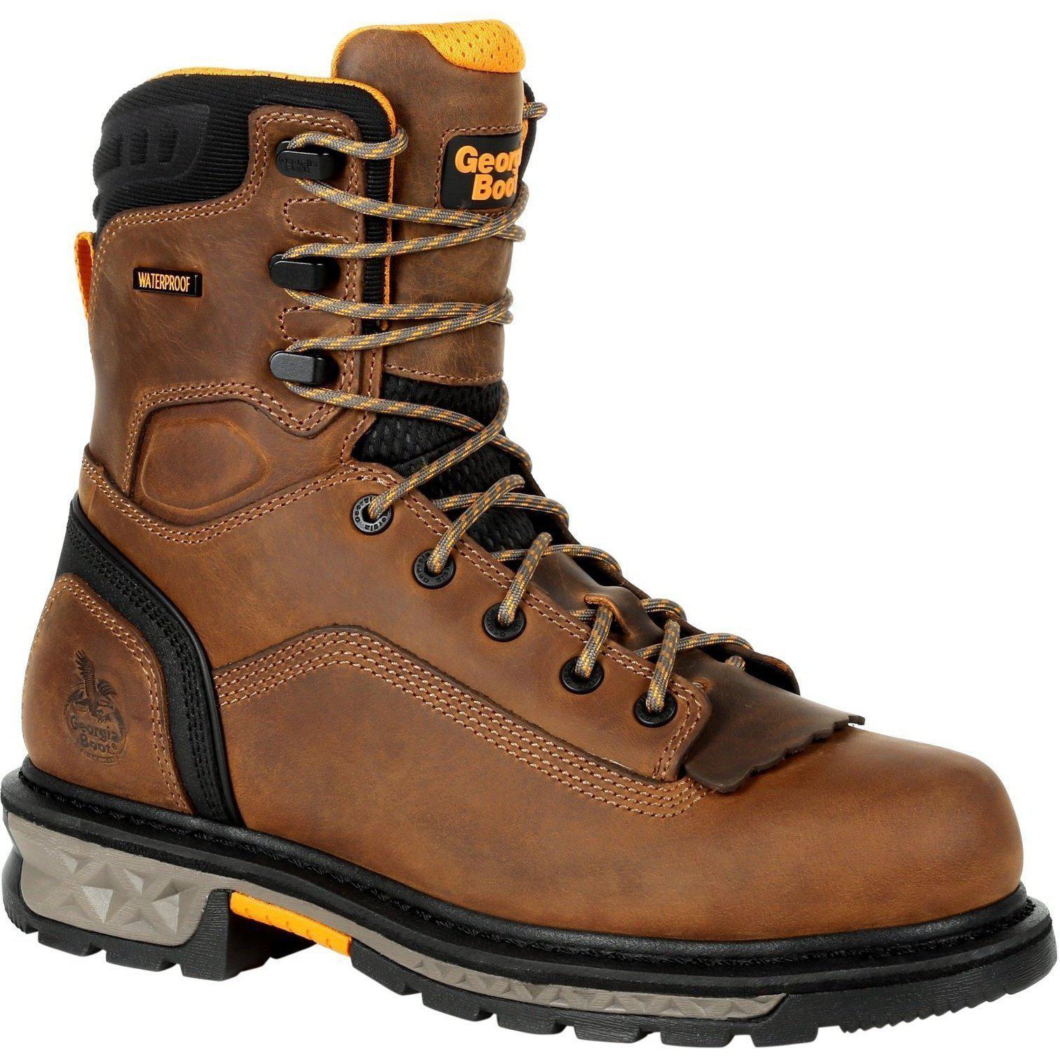 Georgia Men's LTX 8" Soft Toe Waterproof Carbo-Tec Work Boot- Brown - GB00392 8 / Medium / Brown - Overlook Boots