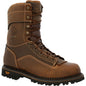 Georgia Men's Amped Lightweight Low Heel Logger 9" Composite Toe Waterproof Work Boot- GB00473 8 / Medium / Brown - Overlook Boots