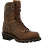 Georgia Men's Amped Lightweight Logger 9" Composite Toe Waterproof 600G Ins Work Boot- GB00491 8 / Medium / Brown - Overlook Boots