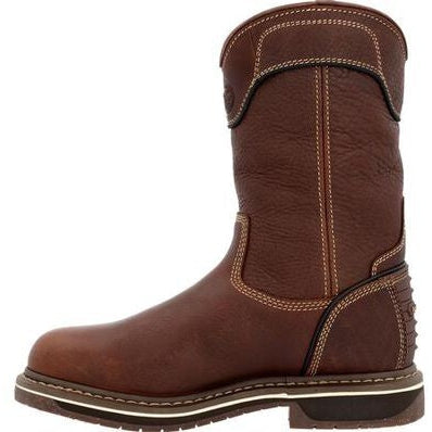 Georgia Women's Amp Lt Edge 10" Waterproof Pull On Work Boot -Brown- GB00516 - Overlook Boots