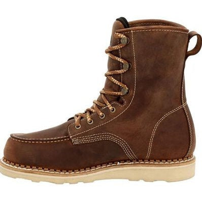 Georgia Men's Wedge 8" Waterproof Soft Toe Slip Resistant Work Boot -Brown- GB00532 - Overlook Boots