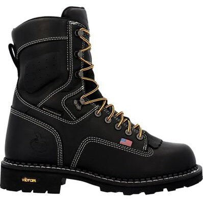 Georgia Men's USA Logger 8" Soft Toe Waterproof Work Boot -Black- GB00603 8 / Medium / Black - Overlook Boots