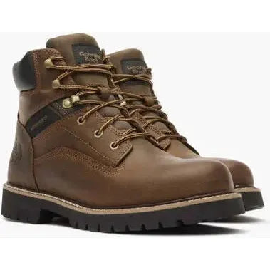 Georgia Men's Core 37 6" Waterproof Slip Resistant Work Boot -Brown- GB00635