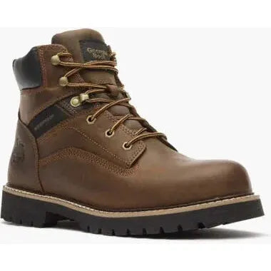 Georgia Men's Core 37 6" Waterproof Slip Resistant Work Boot -Brown- GB00635