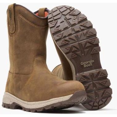 Georgia Women's Eagle Trail 10" Soft Toe Waterproof Pull On Work Boot -Brown- GB00645 - Overlook Boots