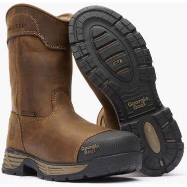 Georgia Men's Durablend Edge 10" Alloy Toe Waterproof Work Boot -Brown- GB00664 - Overlook Boots
