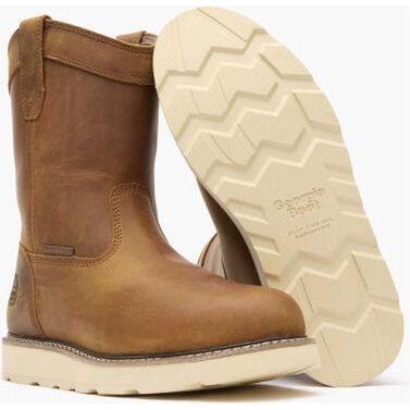 Georgia Men's Core 37 10" Soft Toe Waterproof Pull On Wedge Work Boot- Brown- GB00666 - Overlook Boots