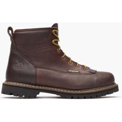 Georgia Men's Logger 6" Soft Toe Waterproof Lace-To-Toe Work Boot- Chocolate- GBOT052 - Overlook Boots