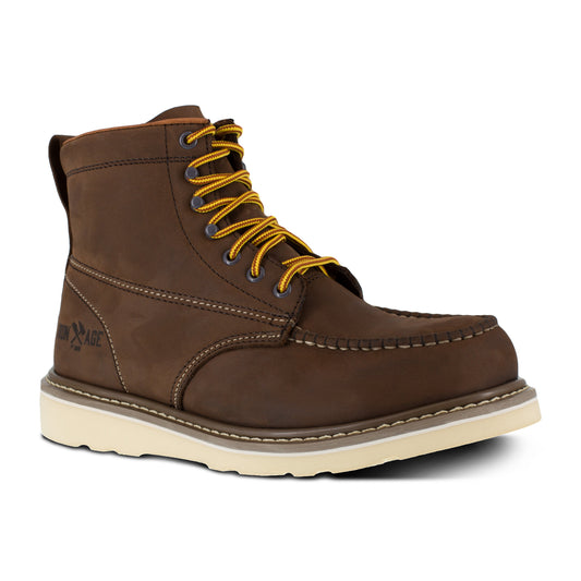 Iron Age Men's Reinforcer 6" Steel Toe Metguard Wedge Work Boot - Brown - IA5061 7 / Medium / Brown - Overlook Boots