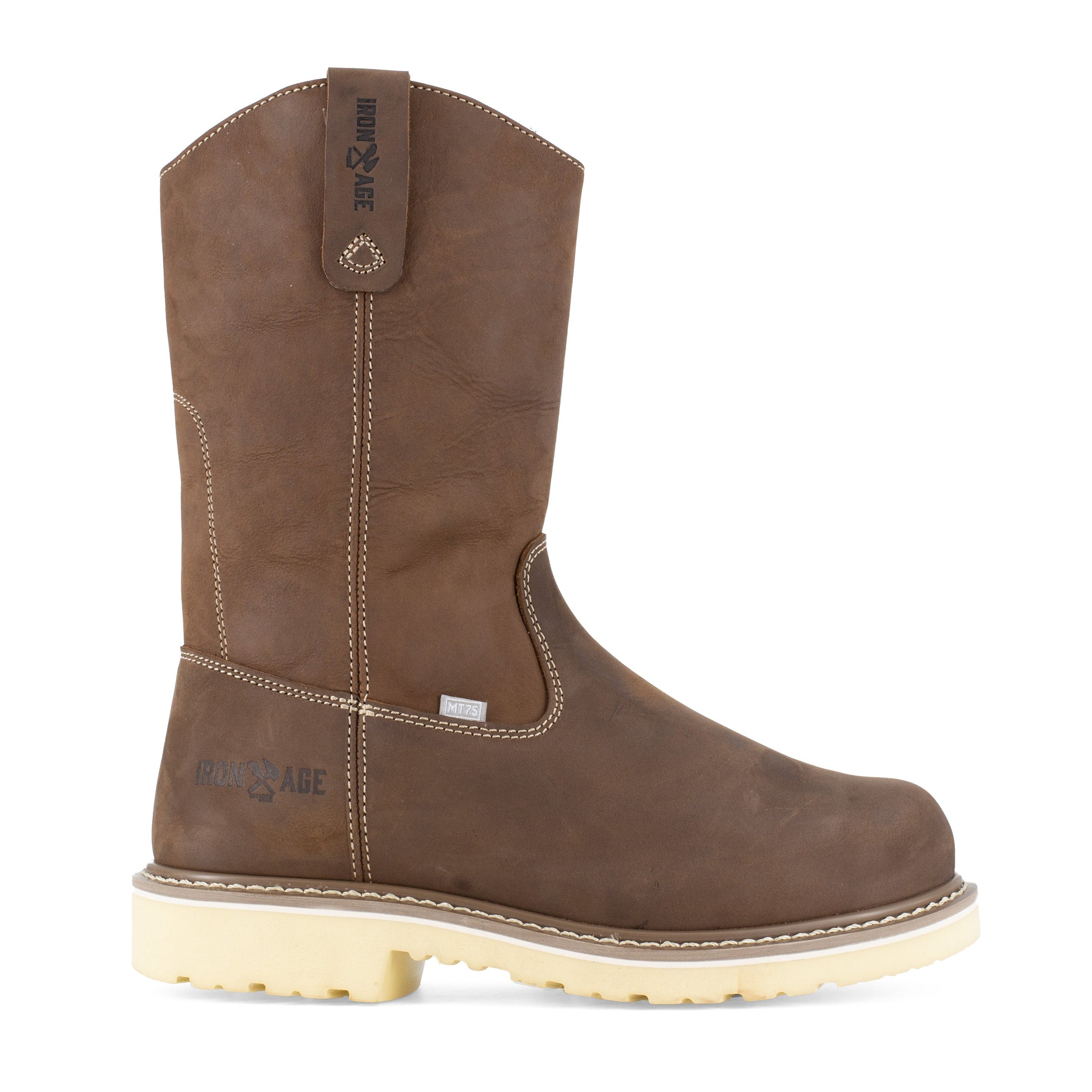 Iron Age Men's Solidifier 11" Composite Toe Cushguard Met Guard Wellington Work Boot - Brown - IA5092 - Overlook Boots