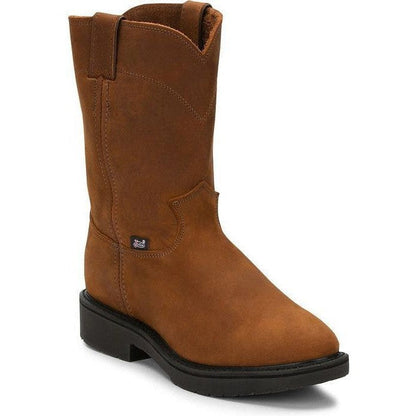 Justin Men's Conductor 10" USA Western Work Boot -Brown- 4760  - Overlook Boots