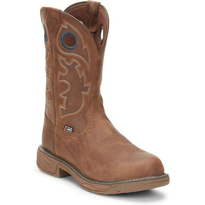 Justin Men's Rush 11" Nano Composite Toe Western Work Boot -Brown- SE4334 - Overlook Boots