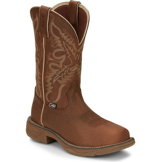Justin Women's Rush 11" Waterproof Western Work Boot -Tan- SE4353  - Overlook Boots