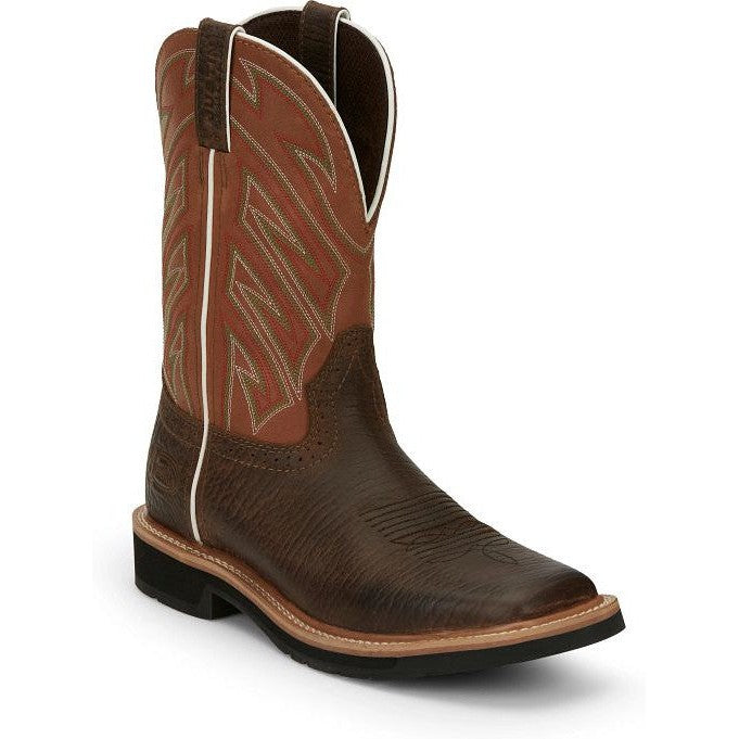 Justin Men's Electrician 11" Western Work Boot - Brown - SE4560  - Overlook Boots