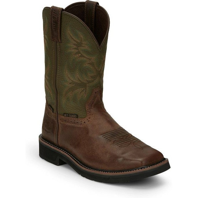 Justin Men's Keavan 11" Steel Toe Met Guard Western Work Boot -Brown- SE4570 - Overlook Boots