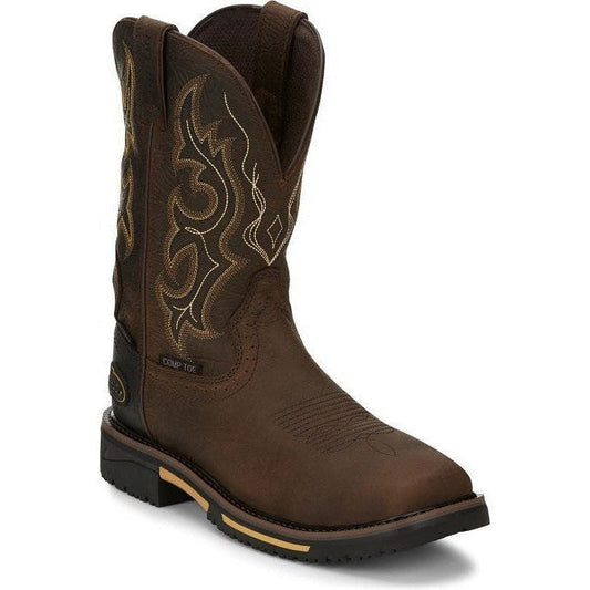 Justin Men's Joist 11" Composite Toe Western Work Boot - Brown - SE4625 - Overlook Boots