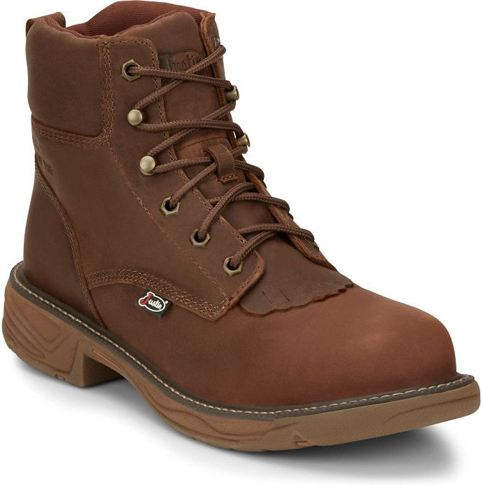 Justin Men's Rush 6" Nano Composite Toe wP Western Work Boot -Brown- SE466 - Overlook Boots