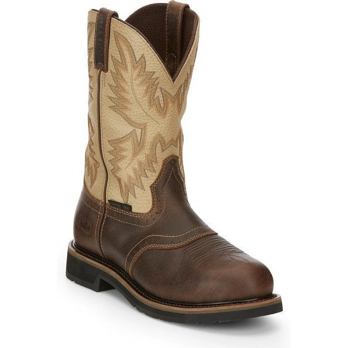 Justin Men's Superintendent 11" Steel Toe Western Work Boot -Brown- SE4661  - Overlook Boots