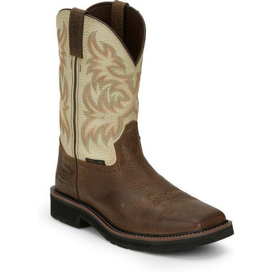 Justin Men's Driller 11" Steel Toe Western Work Boot -Copper- SE4684  - Overlook Boots
