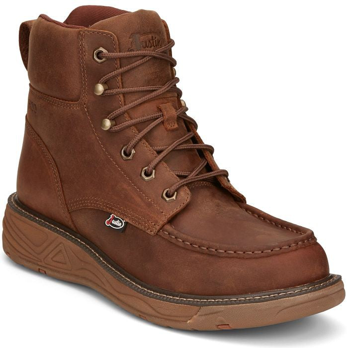 Justin Men's Rush 6" Waterproof Wedge Work Boot -Brown- SE470 - Overlook Boots