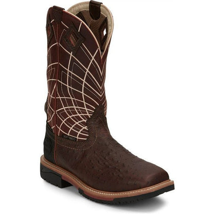 Justin Men's Derrickman 12" Composite Toe Western Work Boot -Brown- SE4835 - Overlook Boots