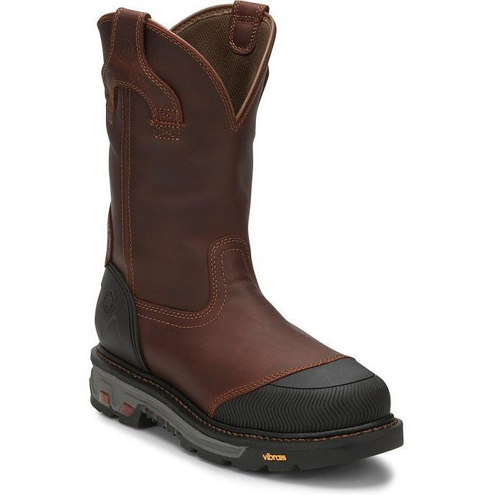 Justin Men's Warhawk II 11" Waterproof Composite Toe Western Work Boot -Brown- WK2152 7 / Medium / Brown - Overlook Boots
