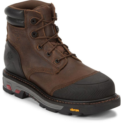 Justin Men's Warhawk 6" Waterproof Composite Toe Work Boot -Brown- WK251 7 / Medium / Brown - Overlook Boots
