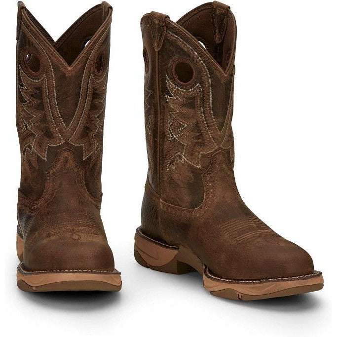 Tony Lama Men's River 11" Extra Wide Round Toe Western Work Boot -Brown- RR3370  - Overlook Boots