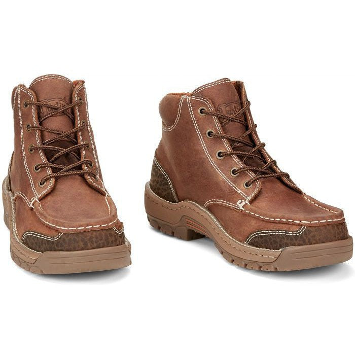 Justin Men's Corbett 5" Moc Toe Waterproof Work Boot -Brown- SE252 - Overlook Boots