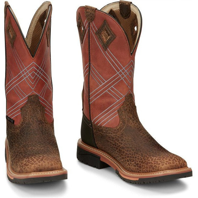 Justin Men's Dalhart 12" Nano Composite Toe Western Work Boot -Brown- SE4218 - Overlook Boots