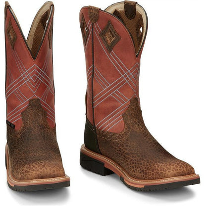 Justin Men's Dalhart 12" Nano Composite Toe Western Work Boot -Brown- SE4218 - Overlook Boots