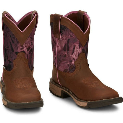 Justin Women's Rush 8" Waterproof Western Work Boot -Brown- SE4358  - Overlook Boots