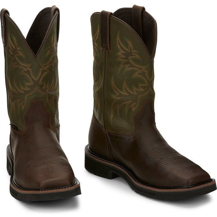 Justin Men's Keavan 11" Steel Toe Met Guard Western Work Boot -Brown- SE4570 - Overlook Boots
