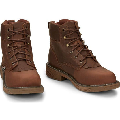Justin Men's Rush 6" Nano Composite Toe wP Western Work Boot -Brown- SE466 - Overlook Boots
