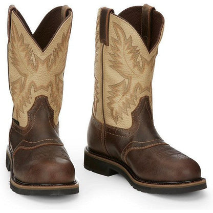 Justin Men's Superintendent 11" Steel Toe Western Work Boot -Brown- SE4661  - Overlook Boots